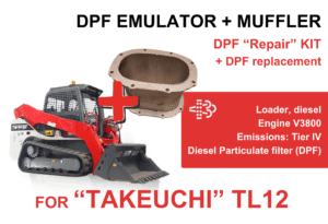 DPF Delete Kit for Takeuchi TL12 – No DEF, Muffler Delete, Plug & Play