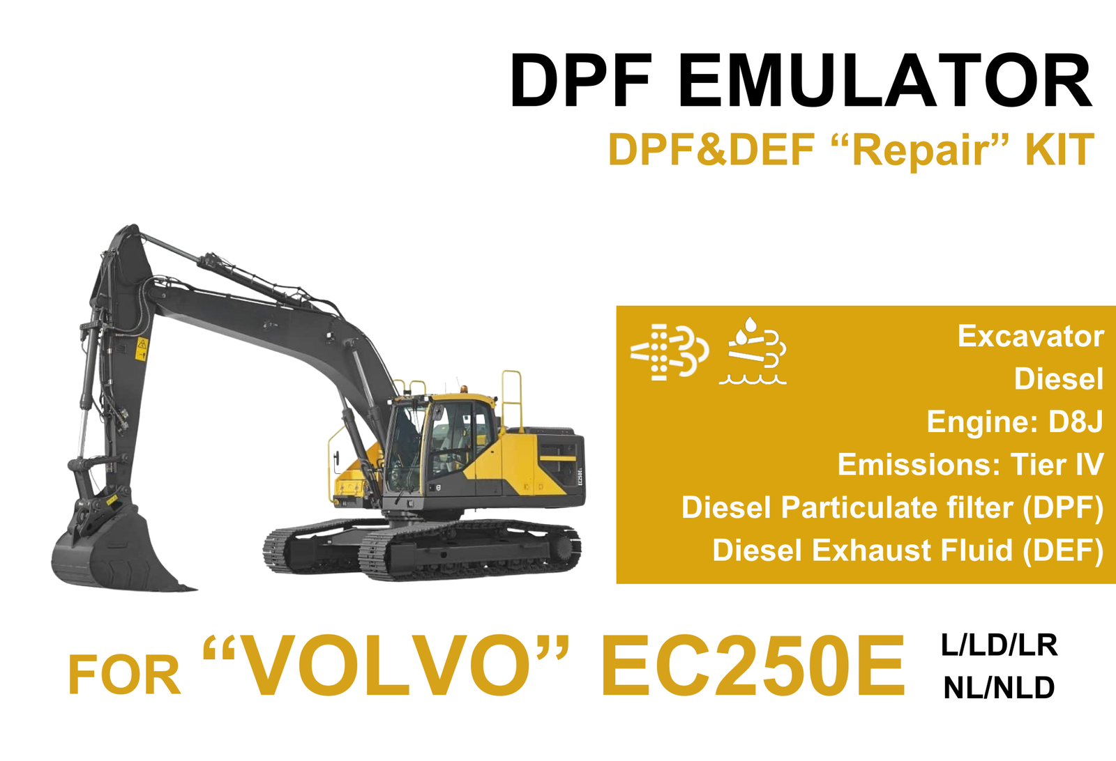 DEF & DPF "Repair" Kit for "VOLVO" EC250E D8J (2015 and newer)