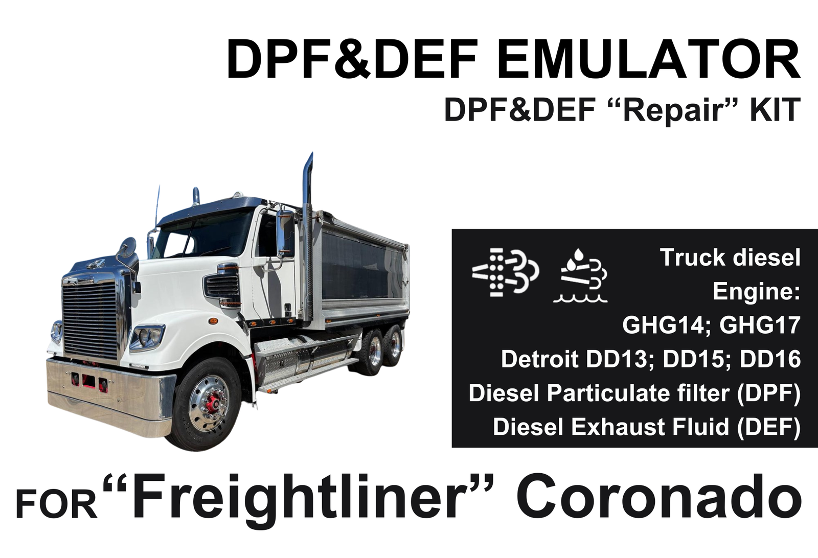 DPF&DEF "Repair" Kit for "Freightliner" Coronado GHG14/GHG17