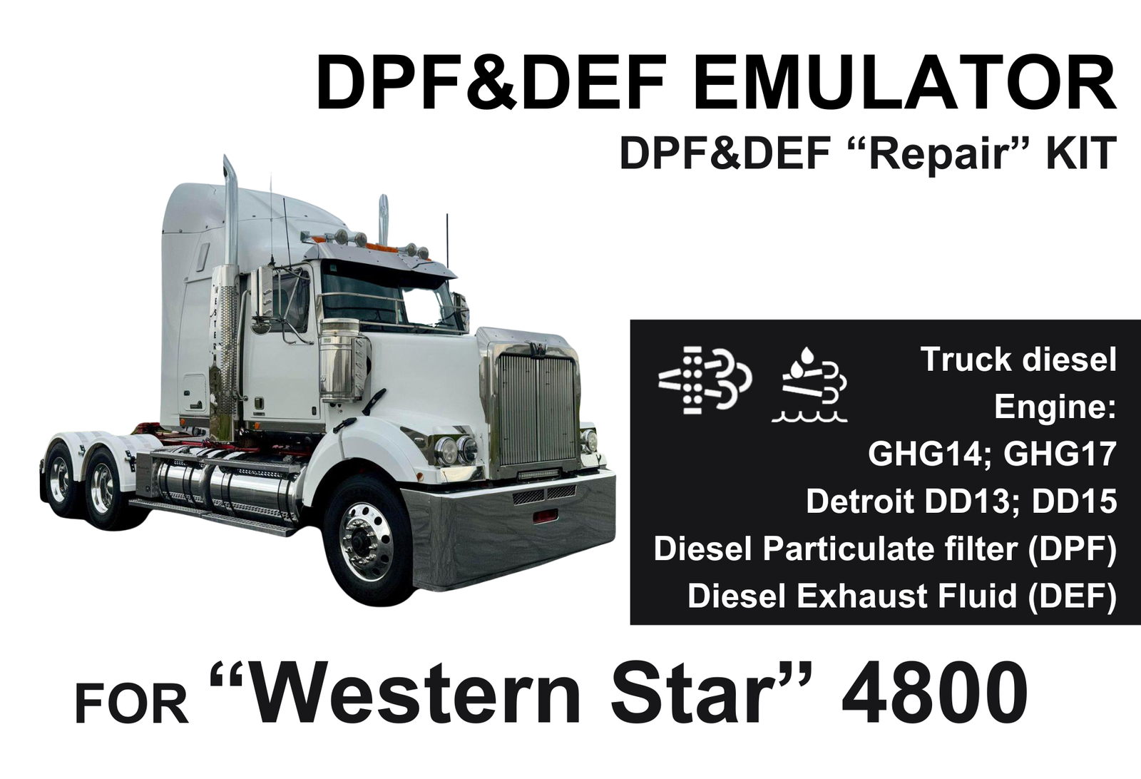DPF&DEF "Repair" Kit for "Western Star" 4800 GHG14/GHG17