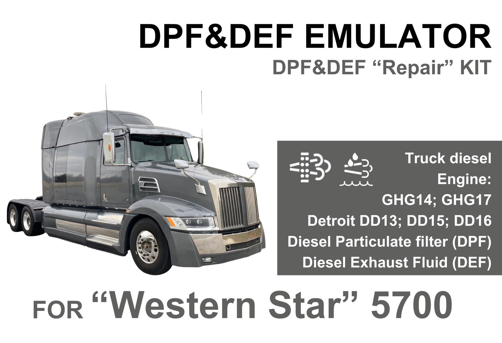 DPF&DEF "Repair" Kit for "Western Star" 5700 Detroit GHG14/GHG17