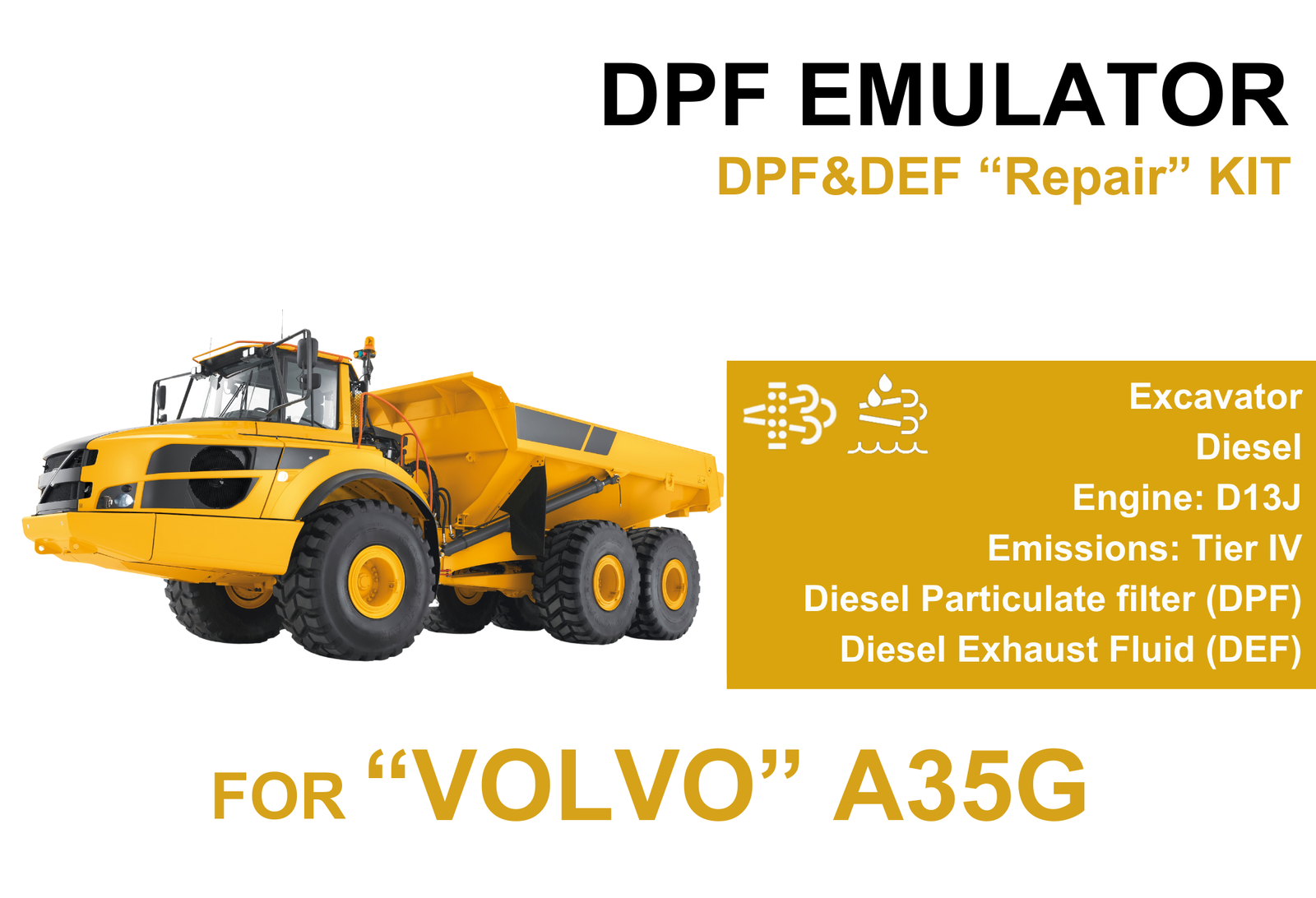 DEF & DPF "Repair" Kit for "VOLVO" A35G D13J (2015 and newer)