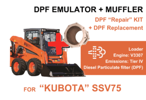 DPF "Delete/Repair" Kit for "Kubota" SSV75 + Muffler