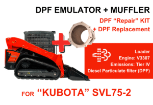 DPF "Delete/Repair" Kit for "Kubota" SVL75 + Muffler
