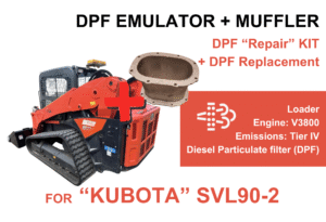DPF "Delete/Repair" Kit for "Kubota" SVL90 + Muffler