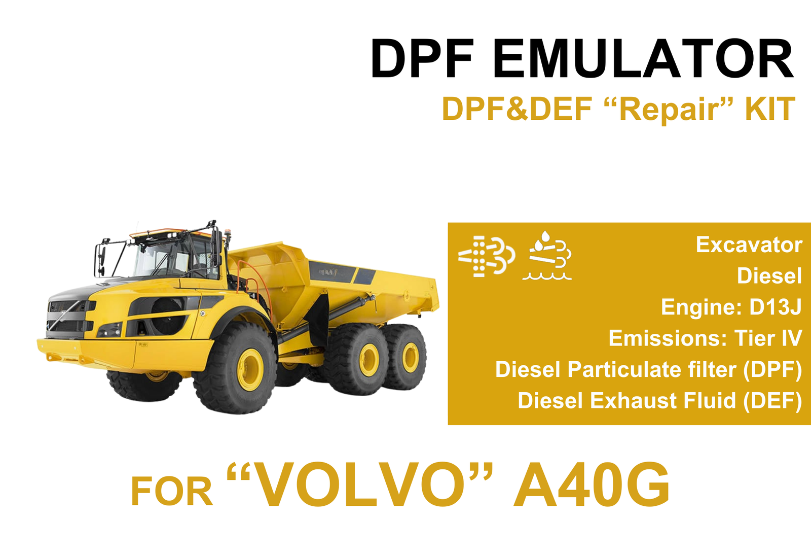 DEF & DPF "Repair" Kit for "VOLVO" A40G D13J (2015 and newer)
