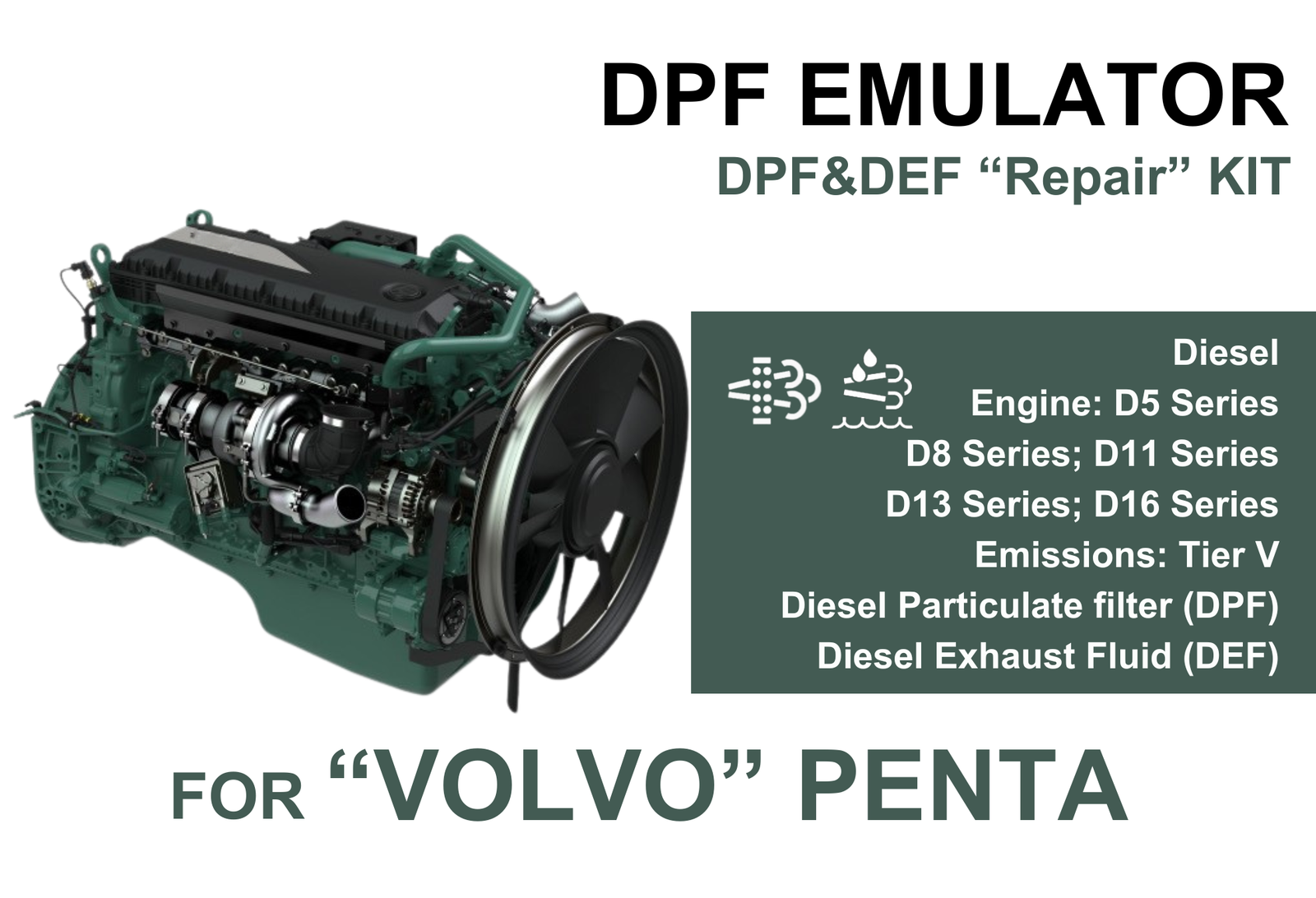 DEF & DPF “Delete/Repair” Kit for “VOLVO” PENTA engine